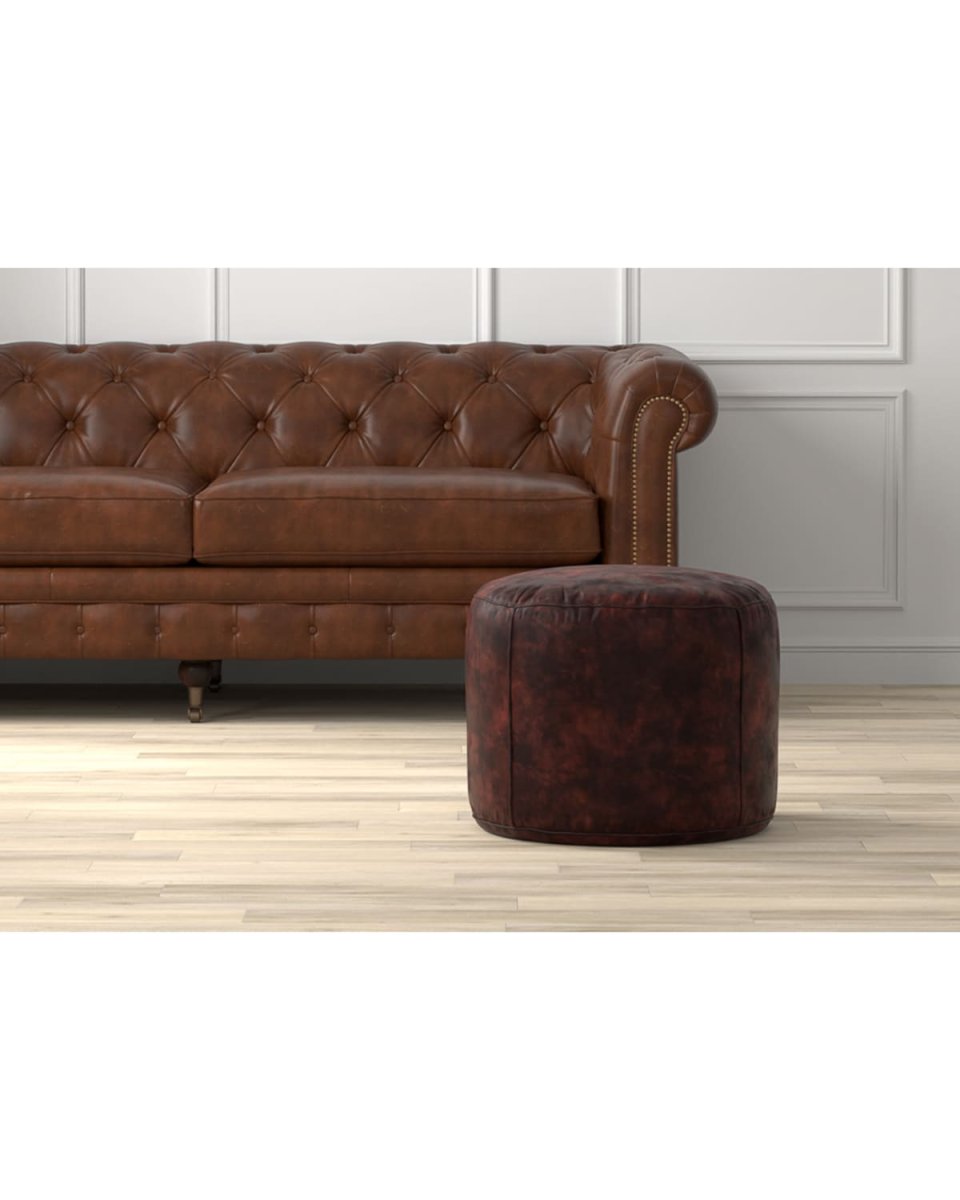 Soccer Ball Leather Stool